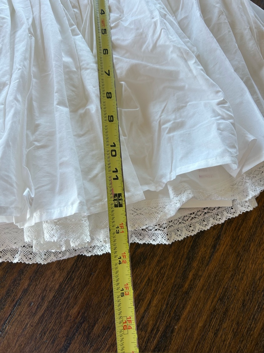 Miss Circle NWT White Cottagecore Prairie Milkmaid Cotton Poplin Skirt & Tank XS - Picture 7 of 11
